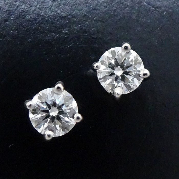 Tiffany & Co Solitaire Diamond Earrings Pt950