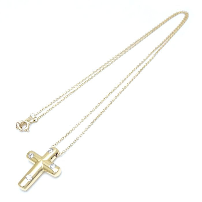 Tiffany & Co Dots Cross Necklace 4P Diamond K18YG