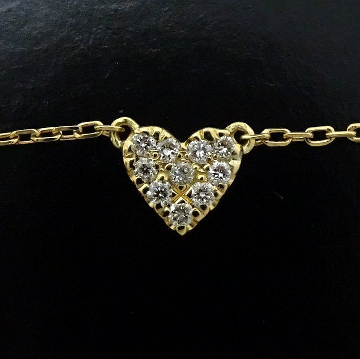 AHKAH Heart Necklace Diamond 0.05ct K18YG