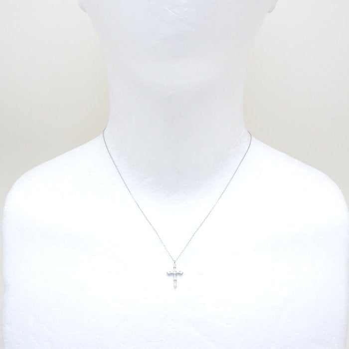 4℃ Diamond Cross Necklace Pt850 Platinum