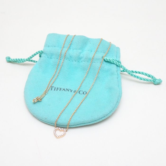 Tiffany & Co Metro Heart Diamond Necklace Rose Gold