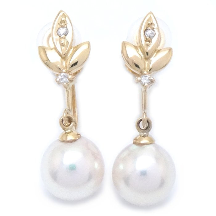 Tasaki Pearl Earrings K18YG Yellow Gold