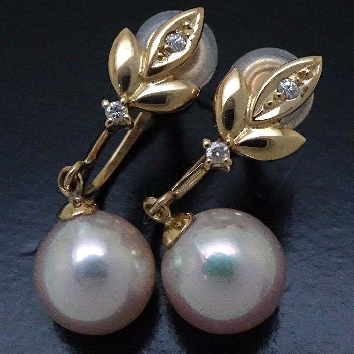 Tasaki Pearl Earrings K18YG Yellow Gold