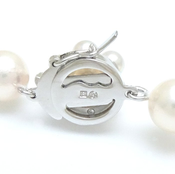 Tasaki Silver Pearl Necklace Akoya