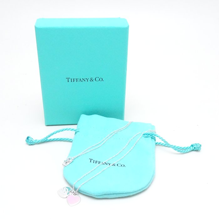 Tiffany & Co Silver 925 Double Heart Tag Necklace