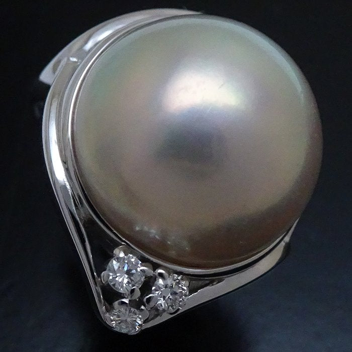 TASAKI Mabe Pearl Diamond Ring K14WG