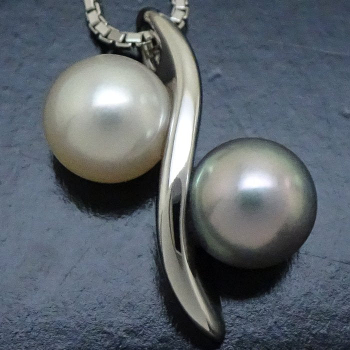 TASAKI Black Pearl Necklace K18WG White Gold