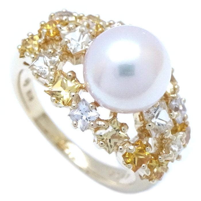 TASAKI Pearl Ring 7.8mm White Sapphire K18YG