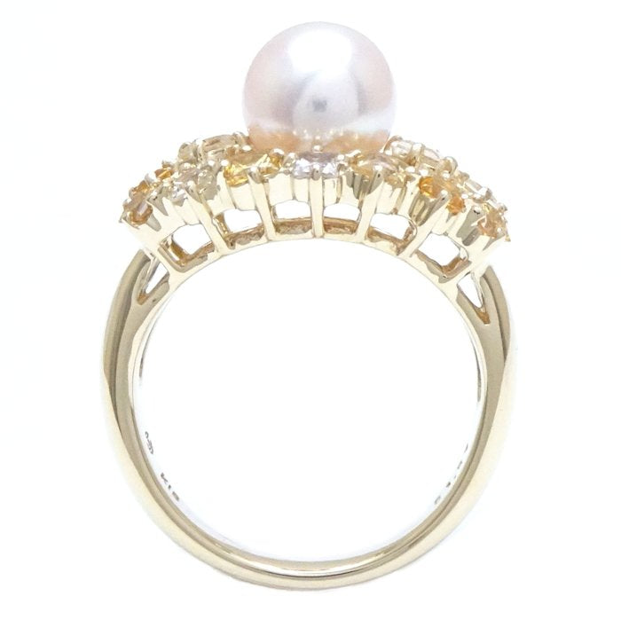 TASAKI Pearl Ring 7.8mm White Sapphire K18YG