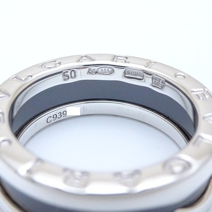 Bvlgari B.zero1 Silver 925 Black Ceramic Ring