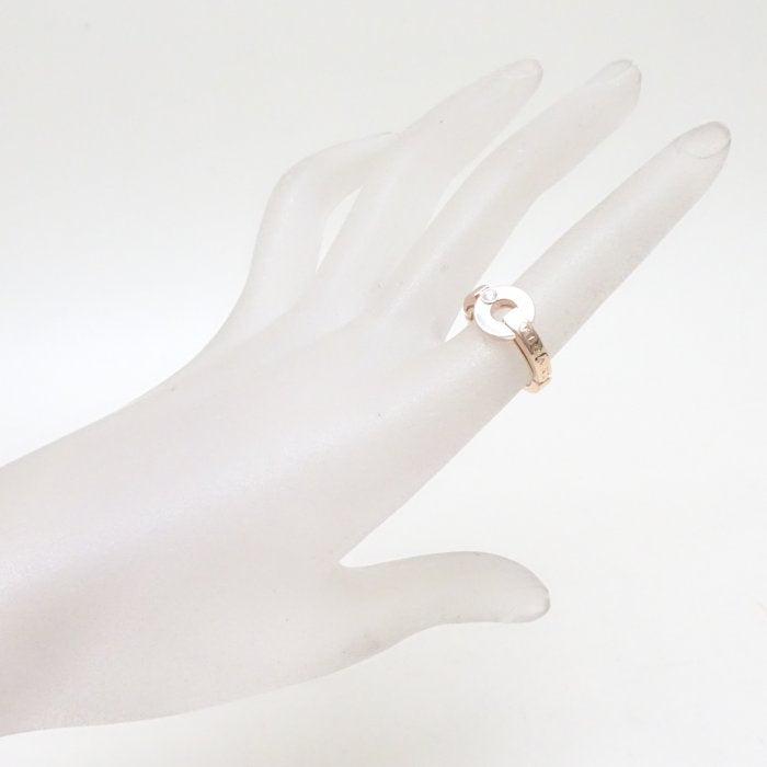 Bvlgari Openwork Ring K18PG Pearl Diamond