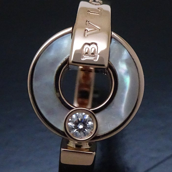 Bvlgari Openwork Ring K18PG Pearl Diamond