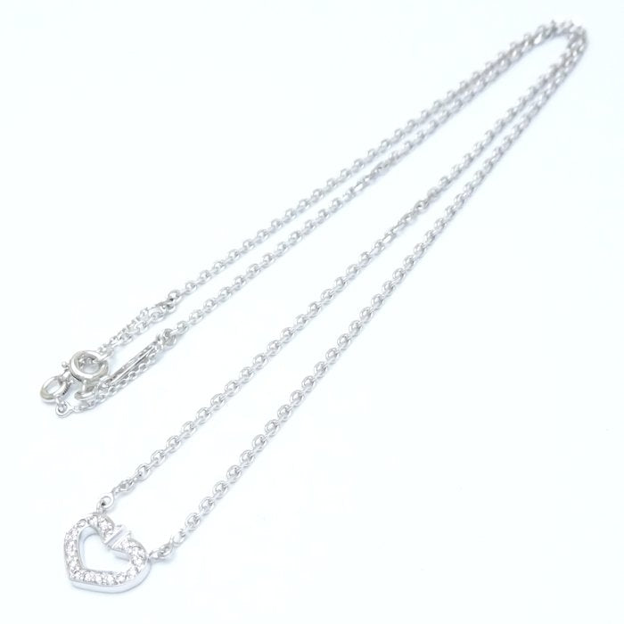 Cartier C Heart Diamond Necklace K18WG