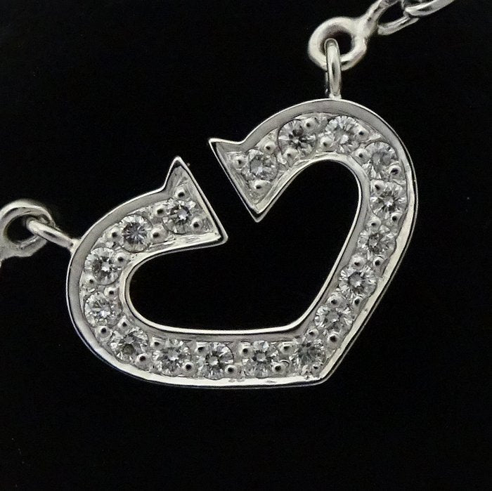 Cartier C Heart Diamond Necklace K18WG