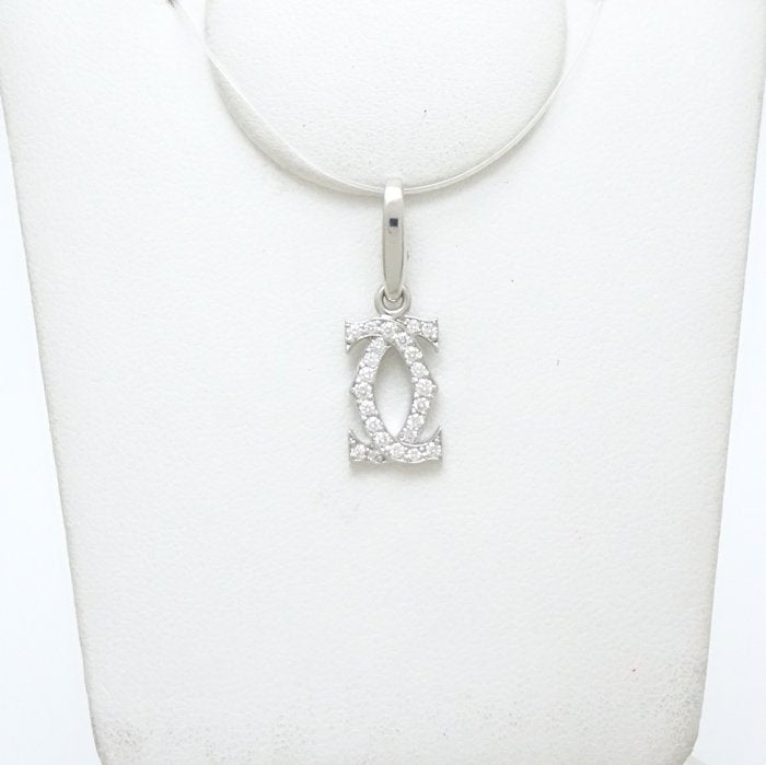 Cartier Cartier 2C Diamond Charm Pendant K18WG Metal Pendant in Pristine Condition