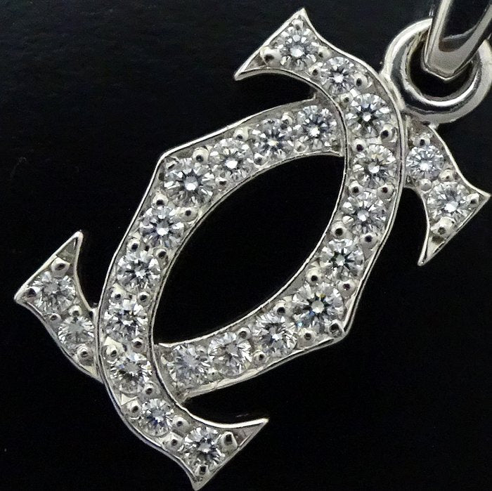 Cartier Cartier 2C Diamond Charm Pendant K18WG Metal Pendant in Pristine Condition