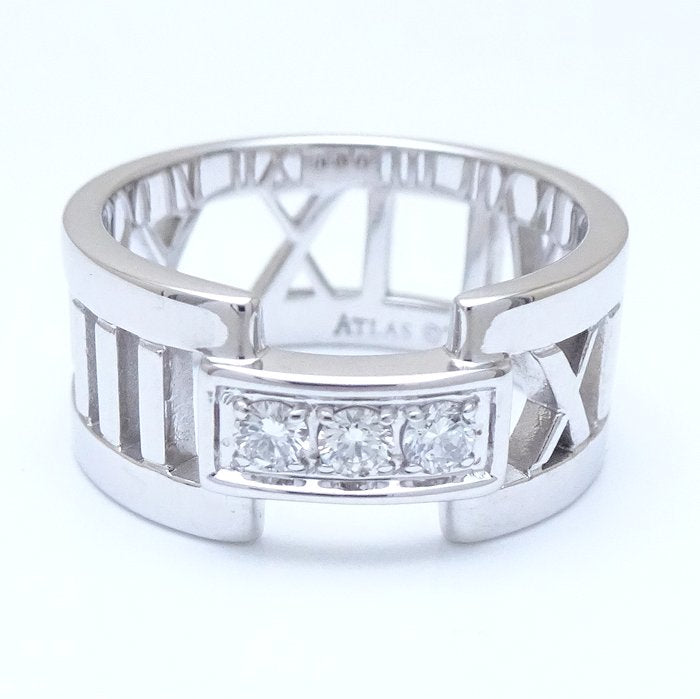 Tiffany & Co Open Atlas Ring 3P Diamond K18WG