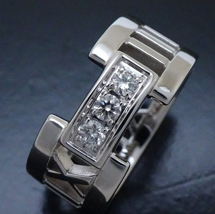 Tiffany & Co Open Atlas Ring 3P Diamond K18WG