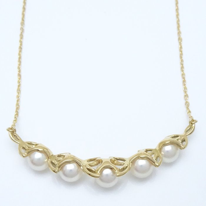 Mikimoto Pearl Necklace K18YG Yellow Gold