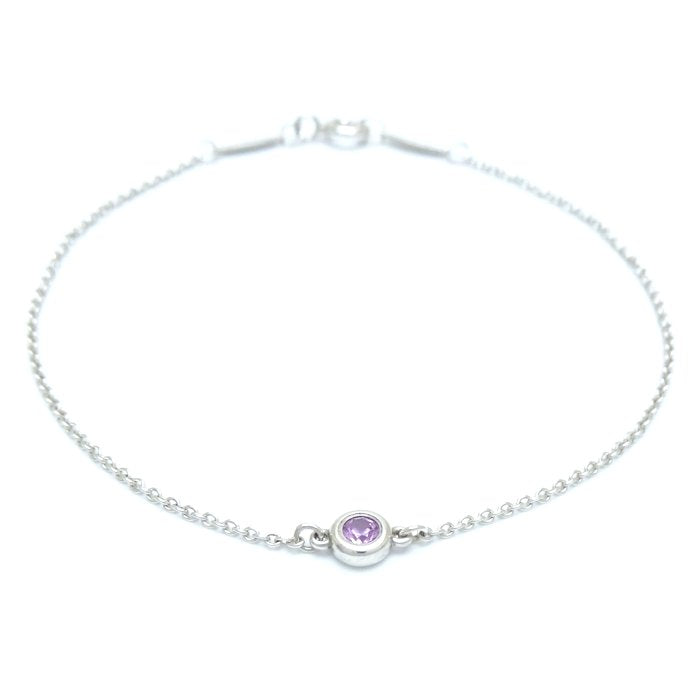 Tiffany & Co Silver Pink Sapphire Bracelet