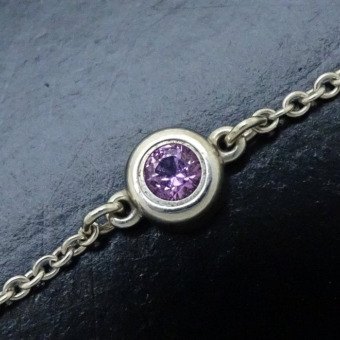 Tiffany & Co Silver Pink Sapphire Bracelet