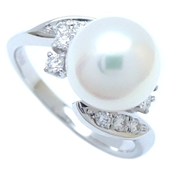 Mikimoto Pearl Ring 8.2mm Diamond Pt950