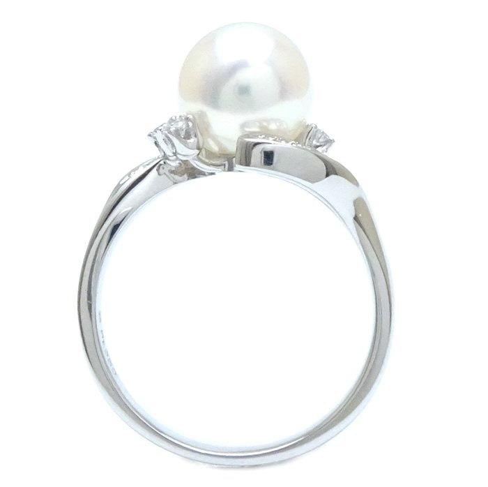 Mikimoto Pearl Ring 8.2mm Diamond Pt950