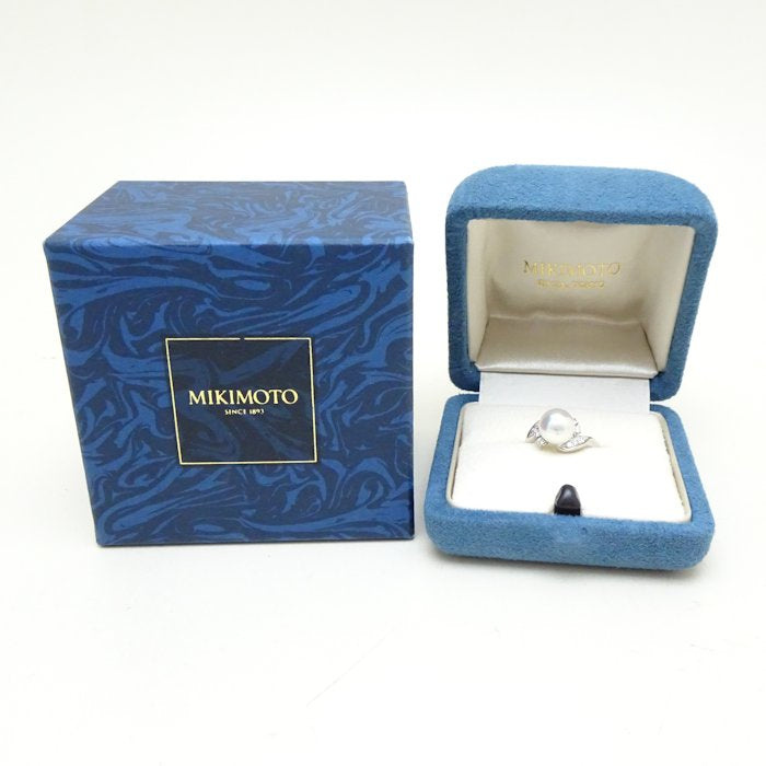 Mikimoto Pearl Ring 8.2mm Diamond Pt950