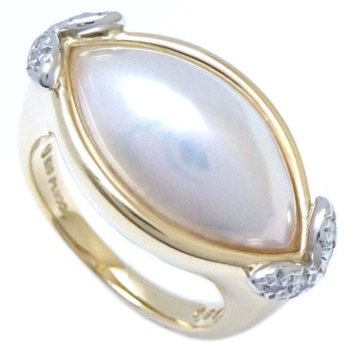 TASAKI Pearl Ring K18YG Yellow Gold Pt900 Platinum