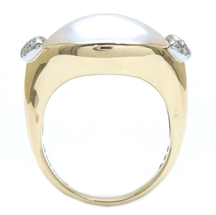 TASAKI Pearl Ring K18YG Yellow Gold Pt900 Platinum