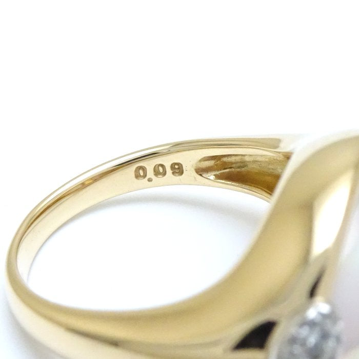 TASAKI Pearl Ring K18YG Yellow Gold Pt900 Platinum