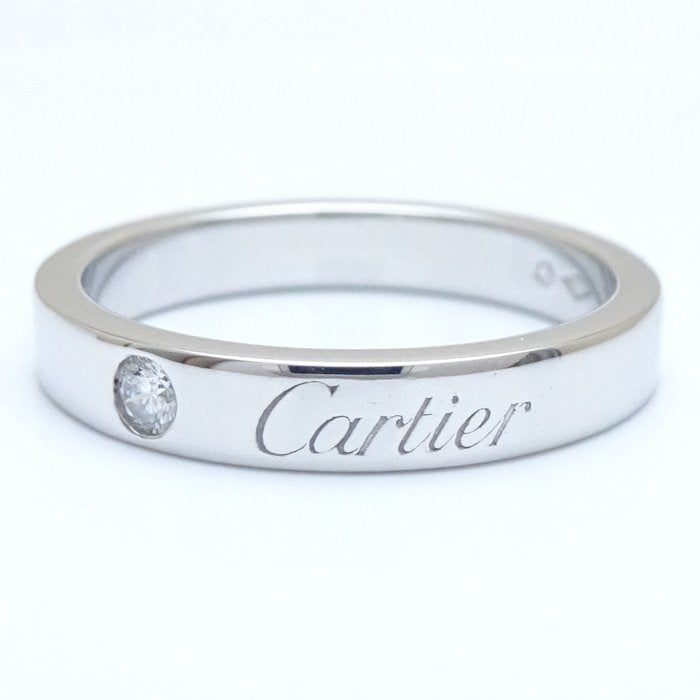 Cartier Cartier C de Cartier Wedding Ring 1P Diamond Pt950 Metal Ring B4051300 in Pristine Condition