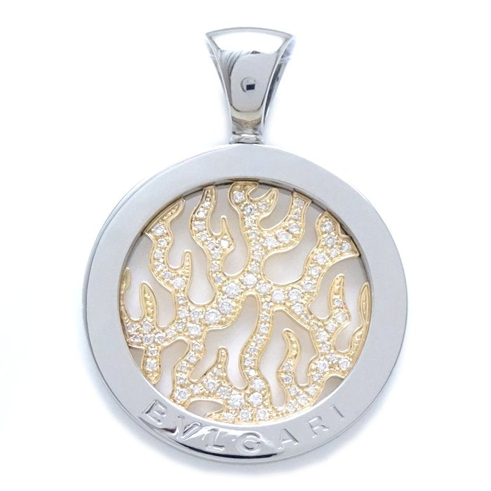 Bvlgari Diamond Pendant K18YG Yellow Gold Stainless Steel