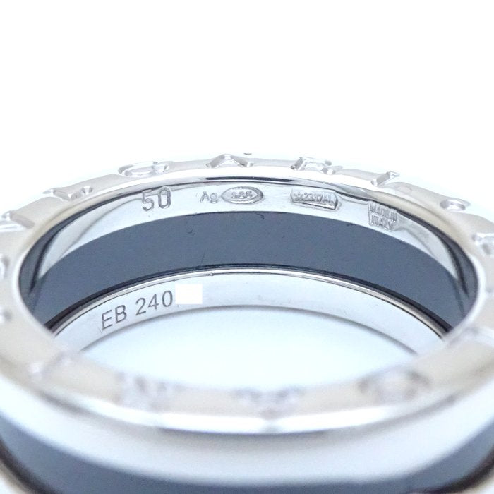 Bvlgari B.zero1 Silver Black Ceramic Ring