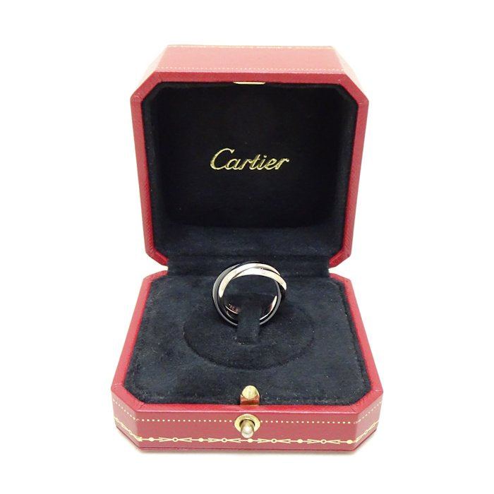 Cartier Cartier Trinity Ring K18WG White Gold Black Ceramic Metal Ring 54 in Pristine Condition