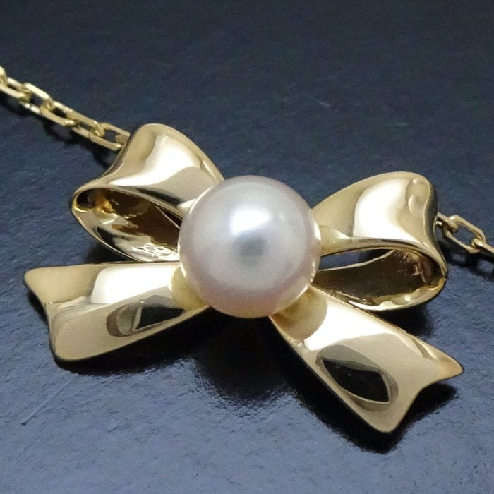 Mikimoto Pearl Ribbon Necklace K18YG