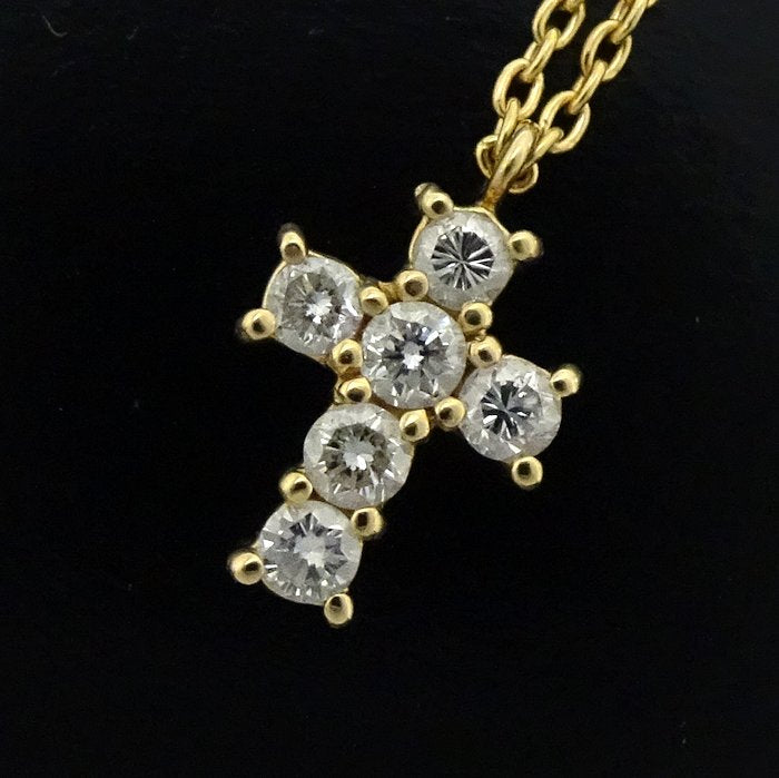 VENDOME Aoyama Diamond Cross Necklace K18YG