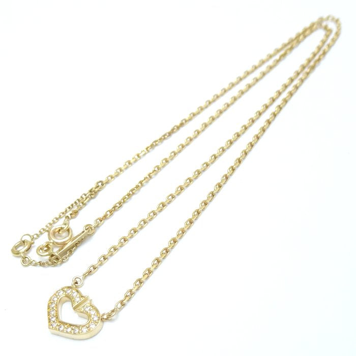 Cartier C Heart Diamond Necklace K18YG