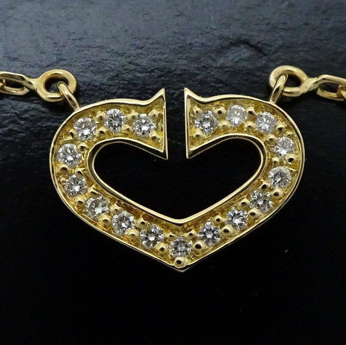 Cartier C Heart Diamond Necklace K18YG