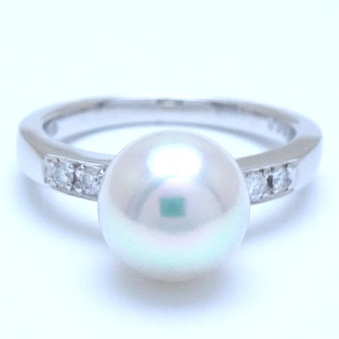 Mikimoto Mikimoto Pearl Ring 8mm Diamond K18WG Metal Ring in Pristine Condition