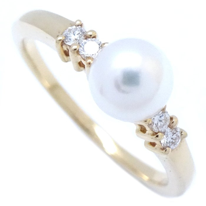 Mikimoto Pearl Ring 5.8mm Diamond K18YG