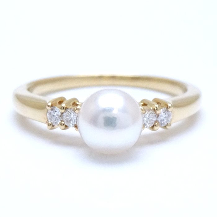 Mikimoto Pearl Ring 5.8mm Diamond K18YG