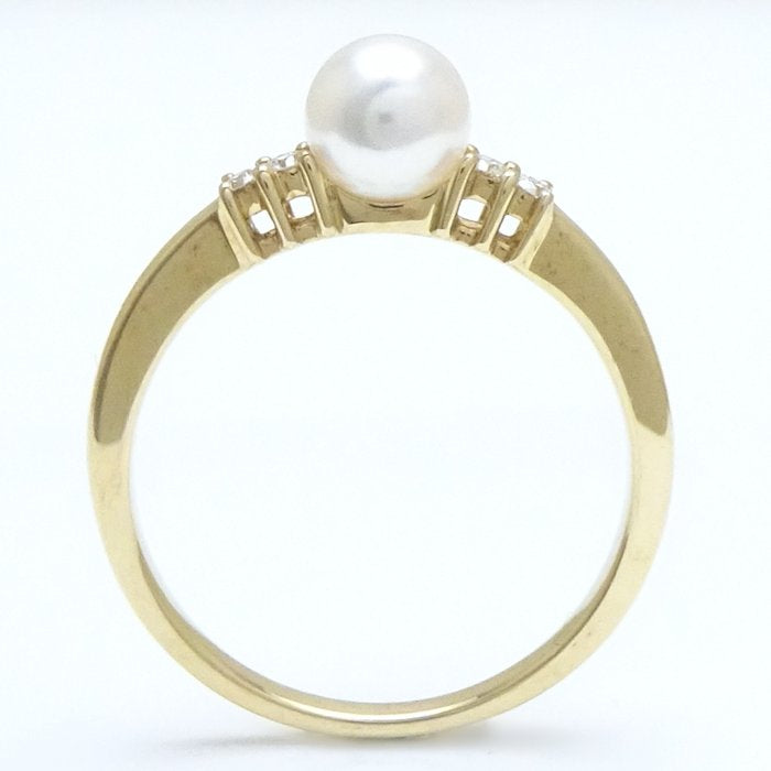 Mikimoto Pearl Ring 5.8mm Diamond K18YG