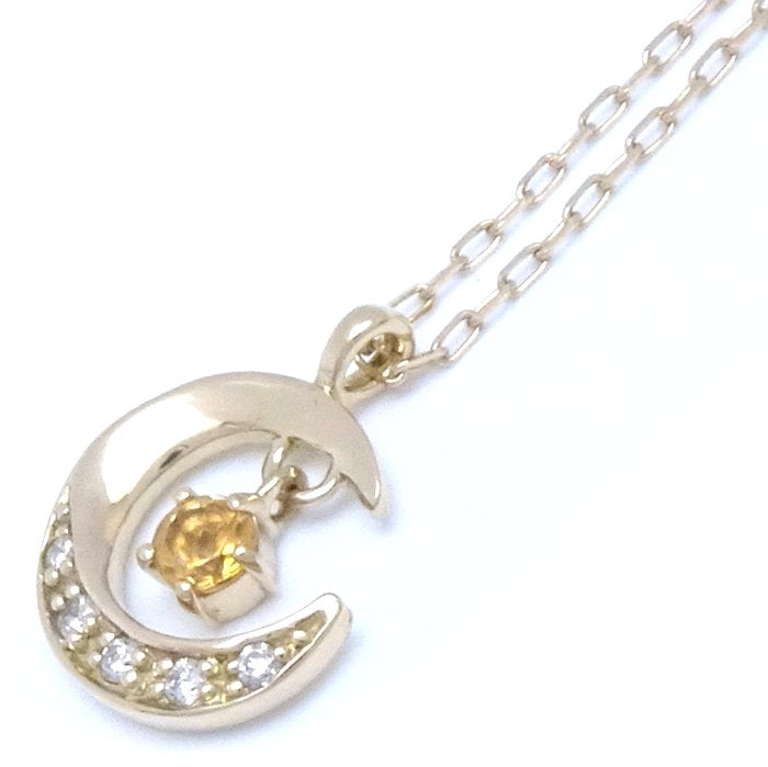 4℃ Moon Necklace Diamond K18YG Yellow Gold