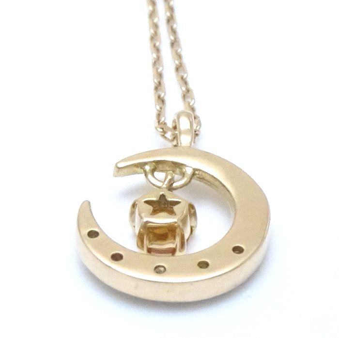 4℃ Moon Necklace Diamond K18YG Yellow Gold