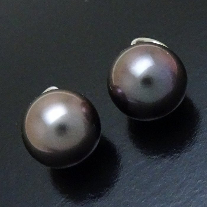 Mikimoto Black Pearl Earrings K18WG