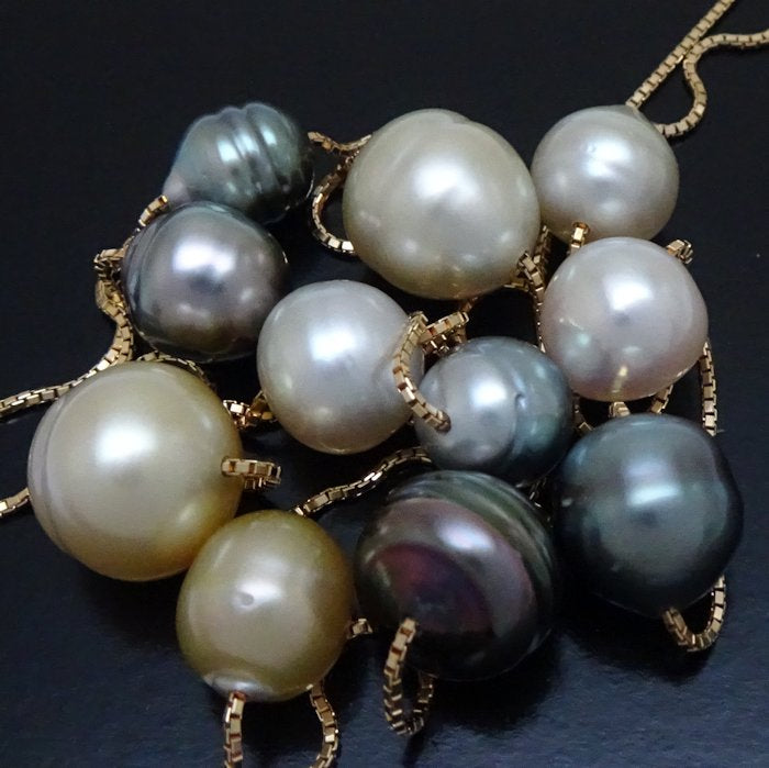 Tasaki Pearl Necklace K18YG Yellow Gold