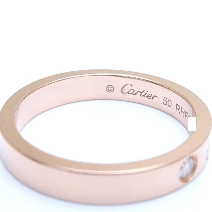 Cartier Engraved Wedding Ring 1P Diamond K18PG