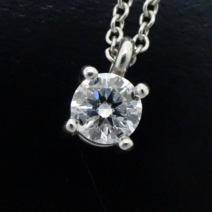 Tiffany & Co Solitaire Diamond Necklace 0.23ct Pt950