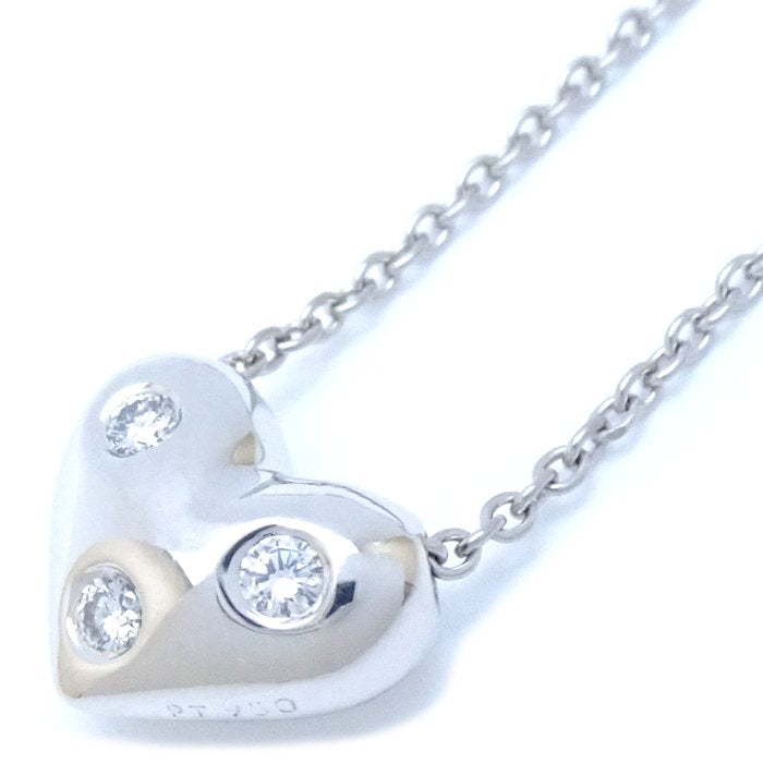 Tiffany & Co Dots Heart Necklace 3P Diamond Platinum